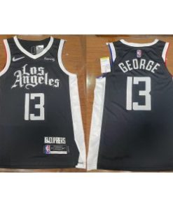 NBA Clippers 13 Paul George Black New AU Style Men Jersey