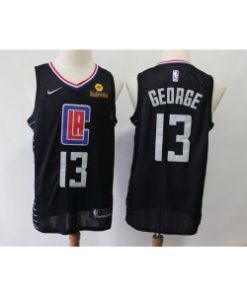 NBA Clippers 13 Paul George Black Swingman Nike Men Jersey With Logo