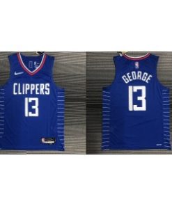 NBA Clippers 13 Paul George Blue New AU Style Men Jersey