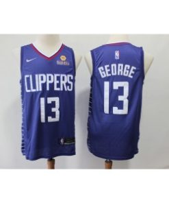 NBA Clippers 13 Paul George Blue Swingman Nike Men Jersey