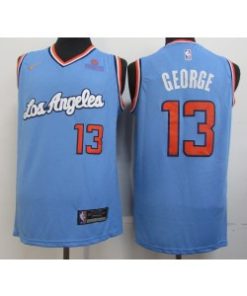 NBA Clippers 13 Paul George Light Blue Nike Men Jersey1