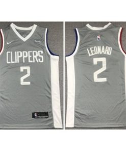 NBA Clippers 2 Kawhi Leonard Grey and White Nike Men Jersey