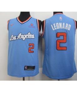 NBA Clippers 2 Kawhi Leonard Light Blue Nike Men Jersey1