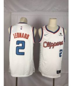 NBA Clippers 2 Kawhi Leonard White Nike Throwback Men Jersey