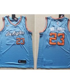 NBA Clippers 23 Lou Williams Light Blue Nike Men Jersey