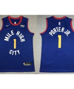 NBA Nuggets 1 Michael Porter Jr. Blue Men Jersey