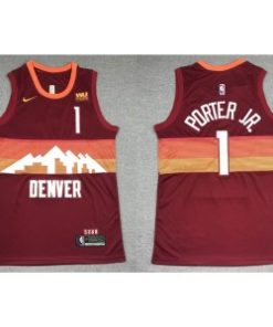 NBA Nuggets 1 Michael Porter Jr. Red City Edition Men Jersey