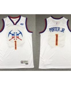 NBA Nuggets 1 Michael Porter Jr. White Earned Men Jersey