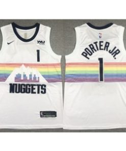 NBA Nuggets 1 Michael Porter Jr. White Men Jersey