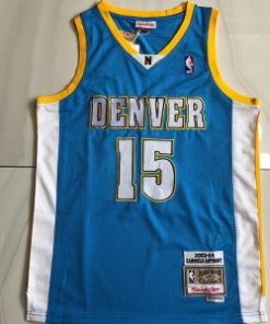NBA Nuggets 15 Carmelo Anthony Blue Throwback Men Jersey