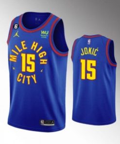 NBA Nuggets 15 Nikola Jokic Blue 2022-23 New Jordan Men Jersey