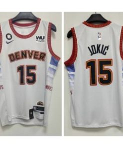 NBA Nuggets 15 Nikola JokicWhite Nike Men Jersey
