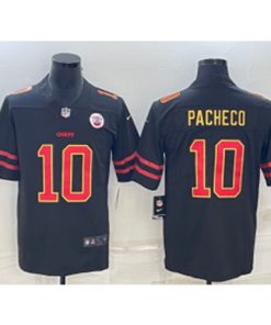 Nike Chiefs 10 Isiah Pacheco Black Gold Vapor Limited Men Jersey
