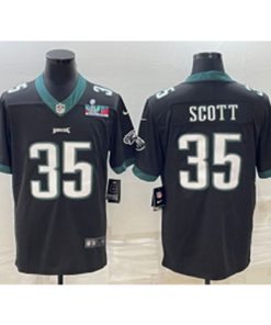Nike Eagles 35 Boston Scott Black 2023 Super Bowl Vapor Limited Men Jersey