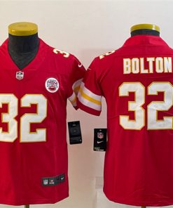 Women's Kansas City Chiefs #32 Nick Bolton Red Stitched Jersey(Run Small)