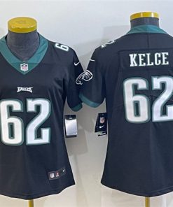 Youth Philadelphia Eagles #62 Jason Kelce Black Vapor Untouchable Limited Stitched Jersey