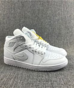 Jordan Mens Air Jordan 1 Mid All white shoes