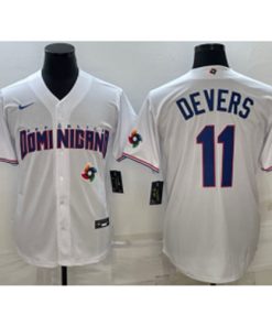 MLB DOMINICAN REPUBLIC 11 Devers World Baseball Classic White Men Jersey