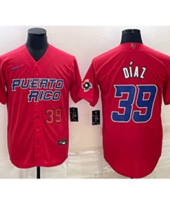 MLB Mets 39 Edwin Diaz Red 2023 World Series Men Jersey