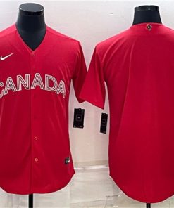 Men's Canada Baseball Blank 2023 Red World Baseball Classic Stitched Jersey