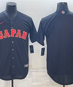 Men's Japan Baseball Blank 2023 Black World Baseball Classic Stitched Jersey