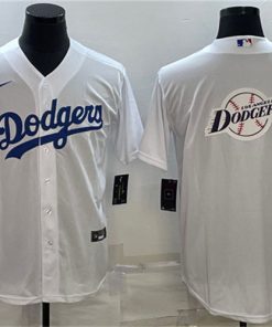 Men's Los Angeles Dodgers White Team Big Logo Cool Base Stitched Baseball Jersey