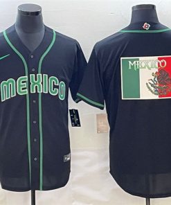 Men's Mexico Baseball 2023 Black World Baseball Big Logo Classic Stitched Jersey
