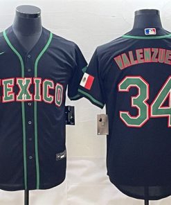 Men's Mexico Baseball #34 Fernando Valenzuela 2023 Black World Baseball Classic Stitched Jersey