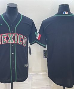 Men's Mexico Baseball Blank 2023 Black World Baseball Classic Stitched Jersey