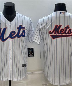 Men's New York Mets White Team Big Logo Cool Base Stitched Baseball Jersey