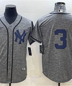 Men's New York Yankees #3 Babe Ruth Gray Cool Base Stitched Jersey