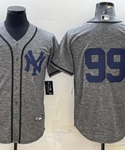 Men's New York Yankees #99 Aaron Judgey Gray Cool Base Stitched Jersey