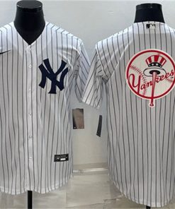 Men's New York Yankees White Team Big Logo Cool Base Stitched Baseball Jersey