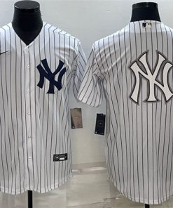 Men's New York Yankees White Team Big Logo Cool Base Stitched Baseball Jersey1