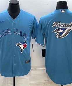 Men's Toronto Blue Jays Royal Team Big Logo Cool Base Stitched Baseball Jersey