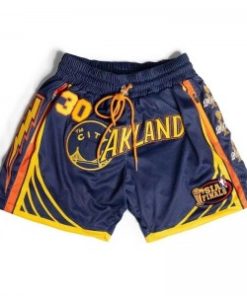 NBA Warriors 30 Stephen Curry Navy Shorts