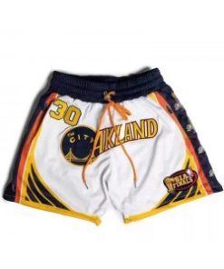 NBA Warriors 30 Stephen Curry White Shorts