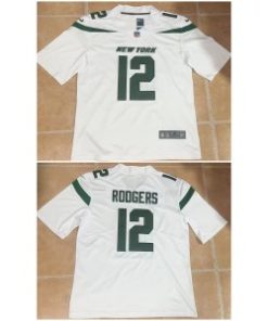 Nike Jets 12 Aaron Rodgers White Vapor Untouchable Limited Men Jersey