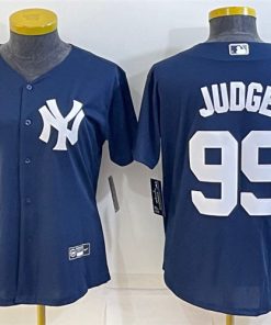 Women's New York Yankees #99 Aaron Judge Navy Stitched Baseball Jersey1(Run Small)