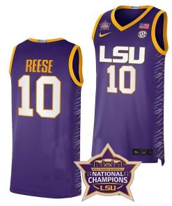 Women's LSU Tigers #10 Angel Reese Purple Stitched Basketball Custom Jersey without the patches in the pic