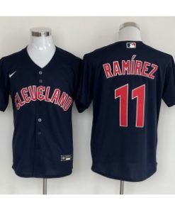 MLB Cleveland Guardians 11 José Ramírez Navy Nike Cool Base Men Jersey