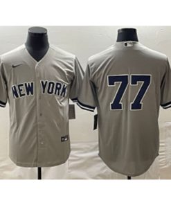 MLB Yankees 77 Clint Frazier Grey Nike Cool Base Men Jersey