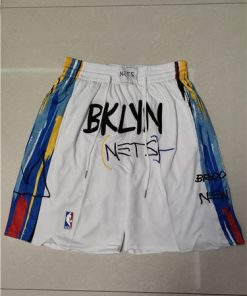 Men's Brooklyn Nets White Shorts (Run Small)