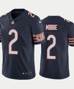Men's Chicago Bears #2 D.J. Moore Navy Vapor Untouchable Stitched Football Jersey
