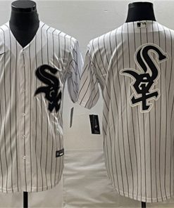 Men's Chicago White Sox White Team Big Logo Cool Base Stitched Jersey