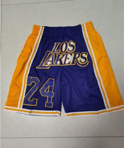 Men's Los Angeles Lakers Purple Gold Shorts (Run Small)