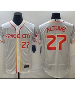 MLB Astros 27 Jose Altuve White With 2022 World Serise Champions Patch Nike Flexbase Men Jersey