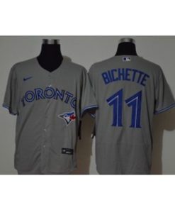 MLB Blue Jays 11 Bo Bichette Gray Nike Flexbase Men Jersey