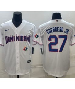 MLB Blue Jays 27 Vladimir Guerrero Jr. White 2023 World Series Men Jersey