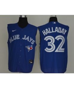 MLB Blue Jays 32 Roy Halladay Royal Nike Cool Base Sleeveless Men Jersey